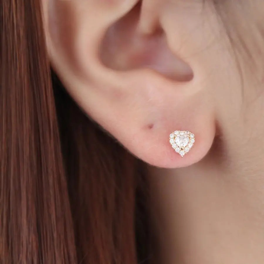 Luxe Heart Halo Studs