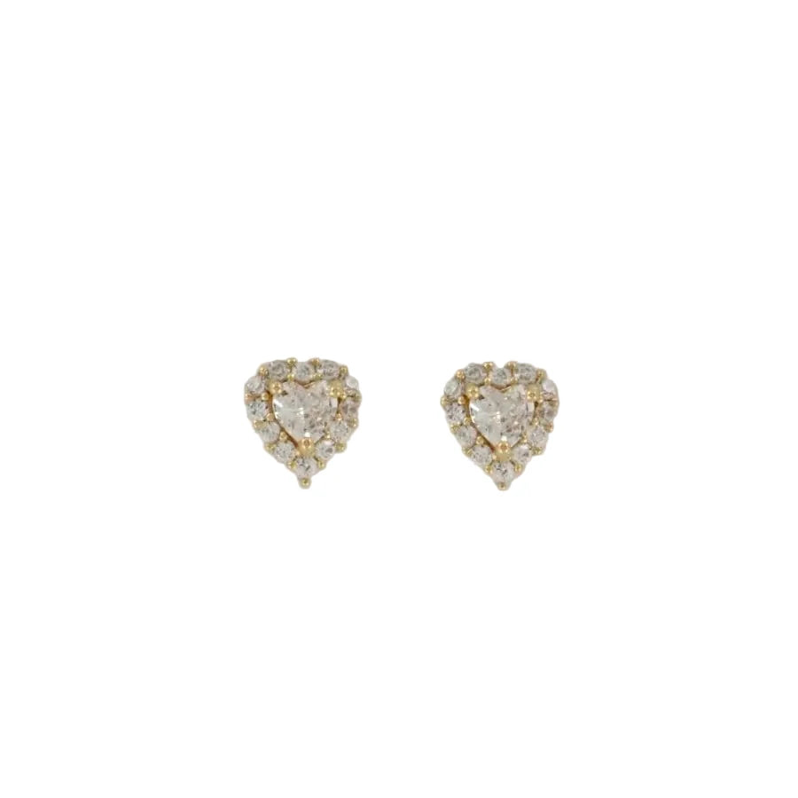 Luxe Heart Halo Studs