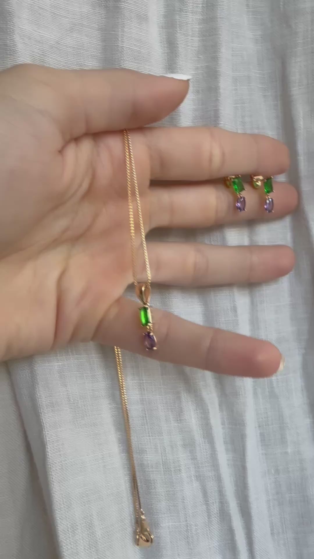 Aurora Trio Pendant Necklace & Earrings Set